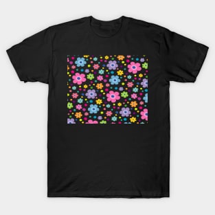 Colorful Hippy Flower Spring Pattern T-Shirt